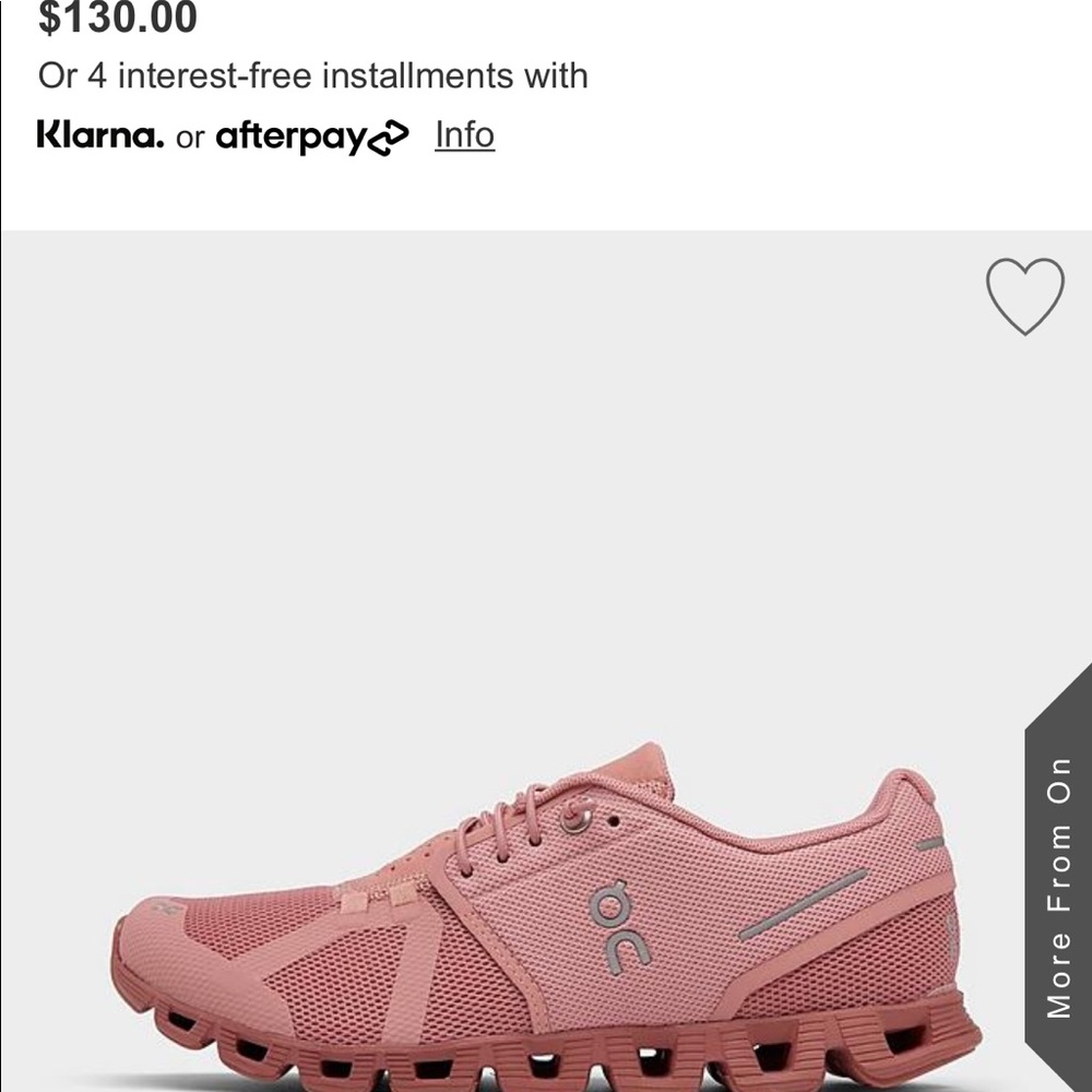 On cloud Rose color shoes worn once